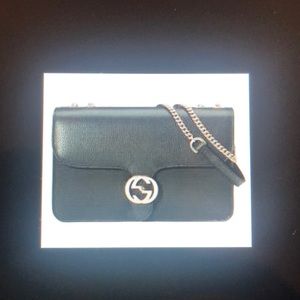 New Authentic Gucci Crossbody Black Leather Bag. 7.5x4.5x1.4. Dust Bag Included.